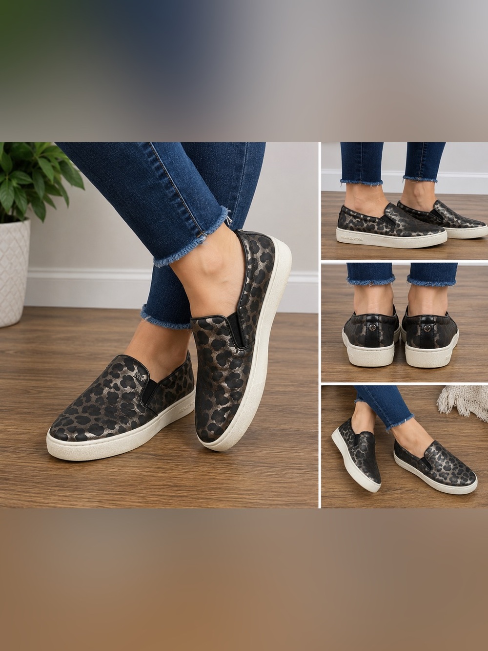Michael Kors Ruaber Leopard Print Slip-On‎ Sneakers